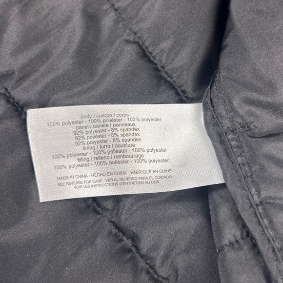 Bass Outdoor Womens Black‎ Hybrid Puffer Jacket Hooded Full Zip Size M - Picture 5 of 7